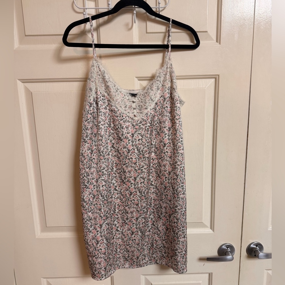 NWOT Abercrombie & Fitch Satin Floral Mini Slip Dress coquette